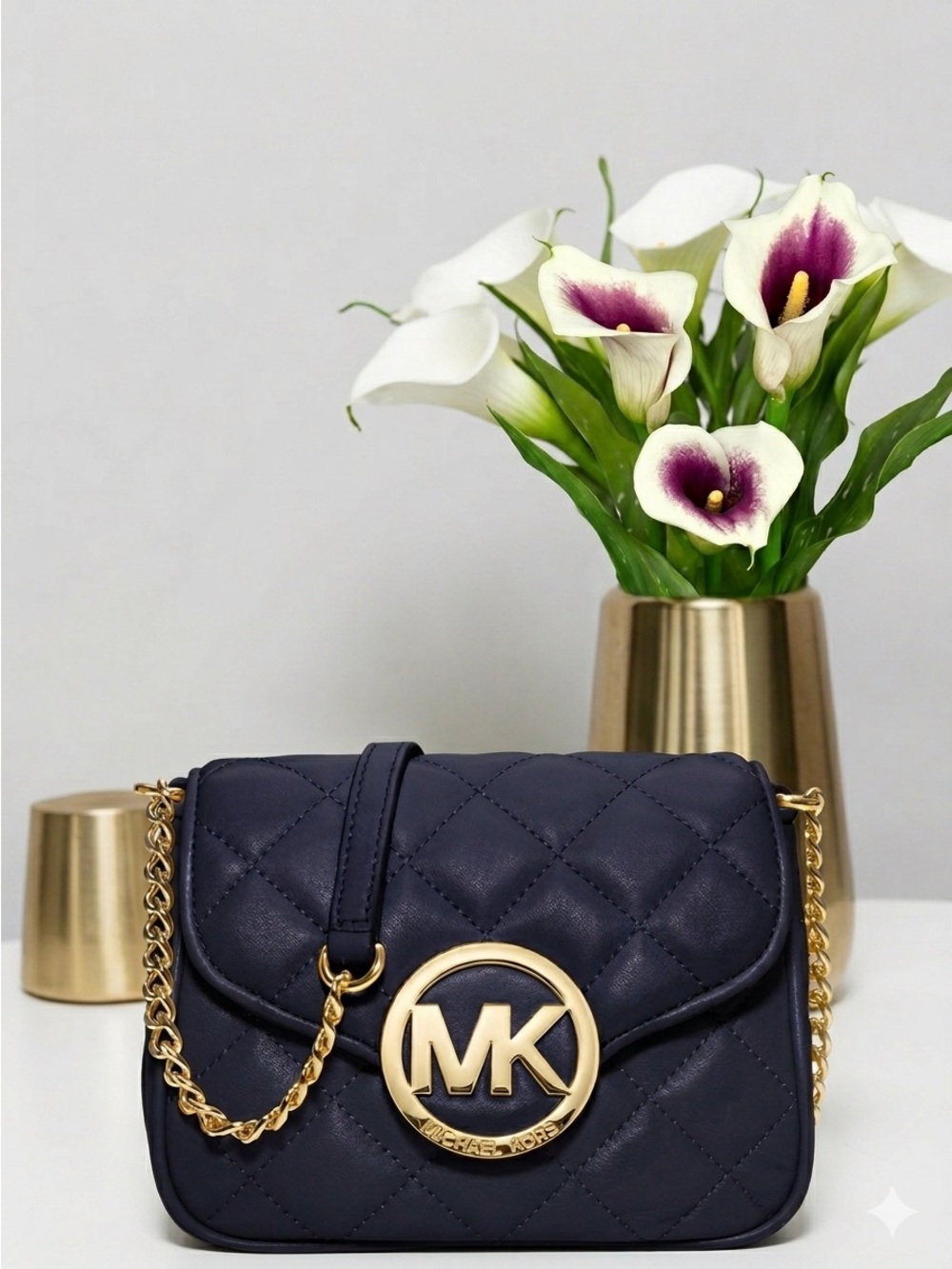 Michael Kors Fulton  Black Quilted‎ Chain Crossbody Bag | Like New Designer Bag